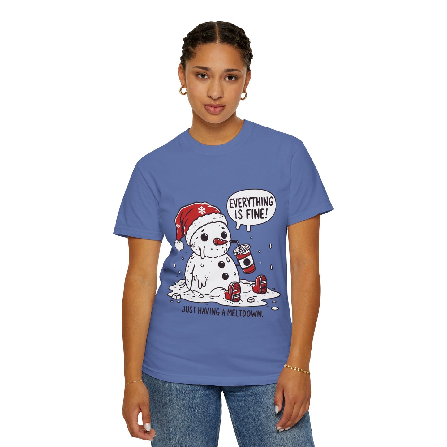 Snowman T-Shirt - "Everything is Fine, I'm Just Having a Meltdown" - Funny Winter Tee
