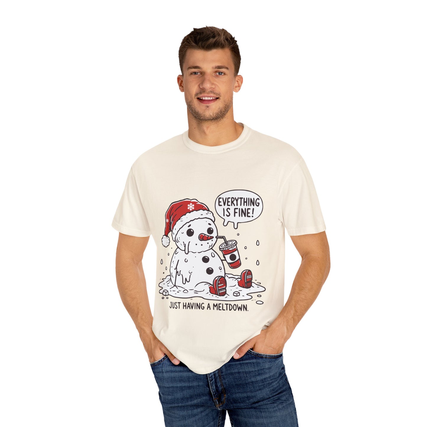 Snowman T-Shirt - "Everything is Fine, I'm Just Having a Meltdown" - Funny Winter Tee