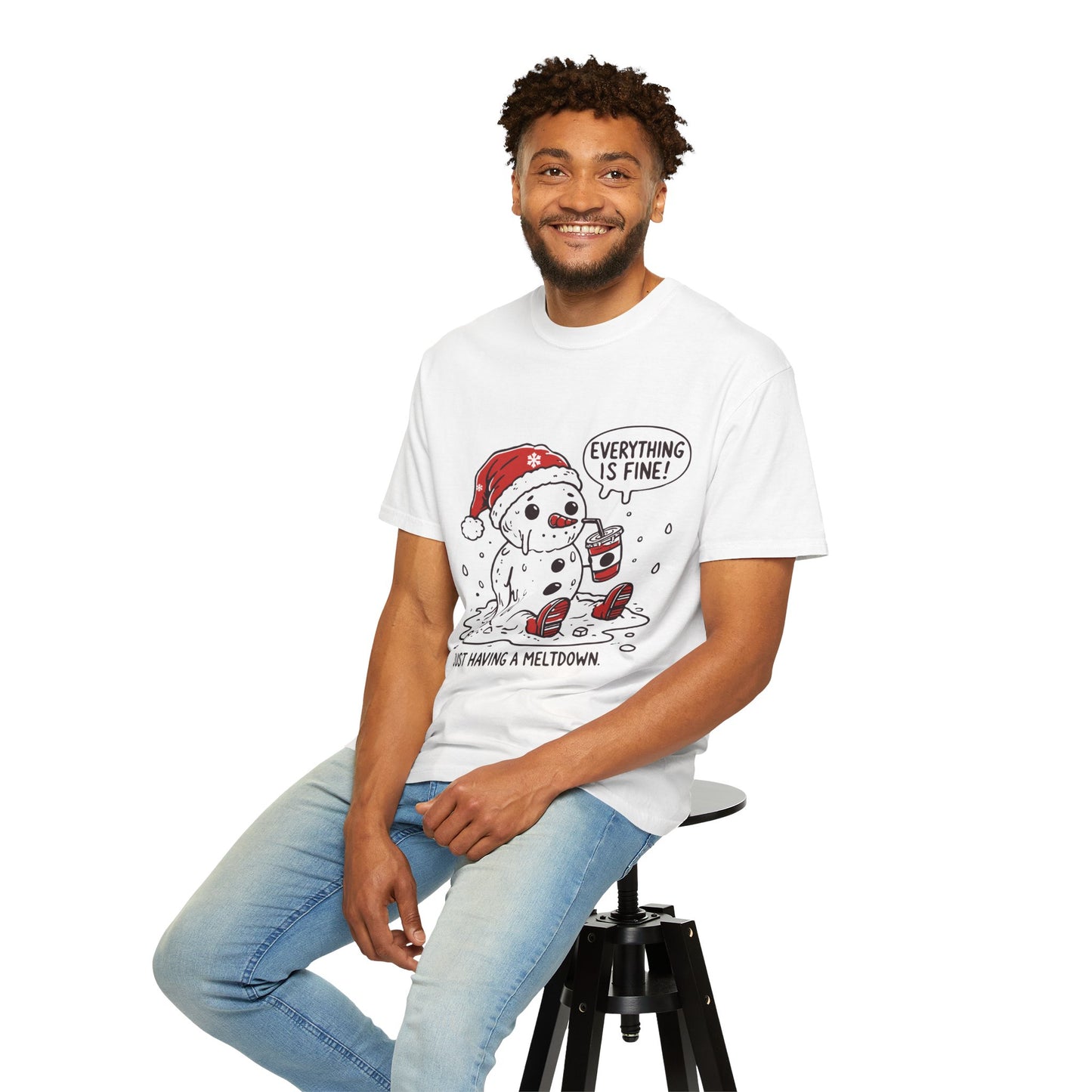 Snowman T-Shirt - "Everything is Fine, I'm Just Having a Meltdown" - Funny Winter Tee