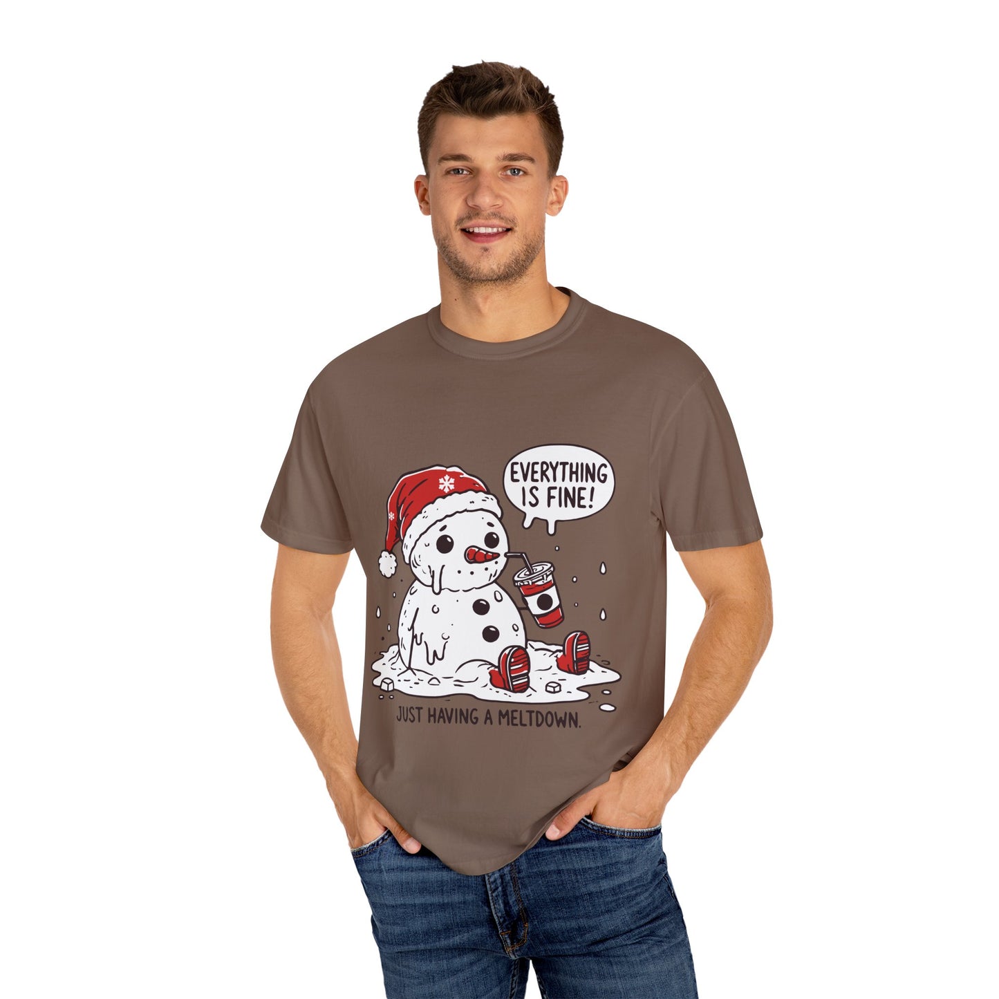 Snowman T-Shirt - "Everything is Fine, I'm Just Having a Meltdown" - Funny Winter Tee
