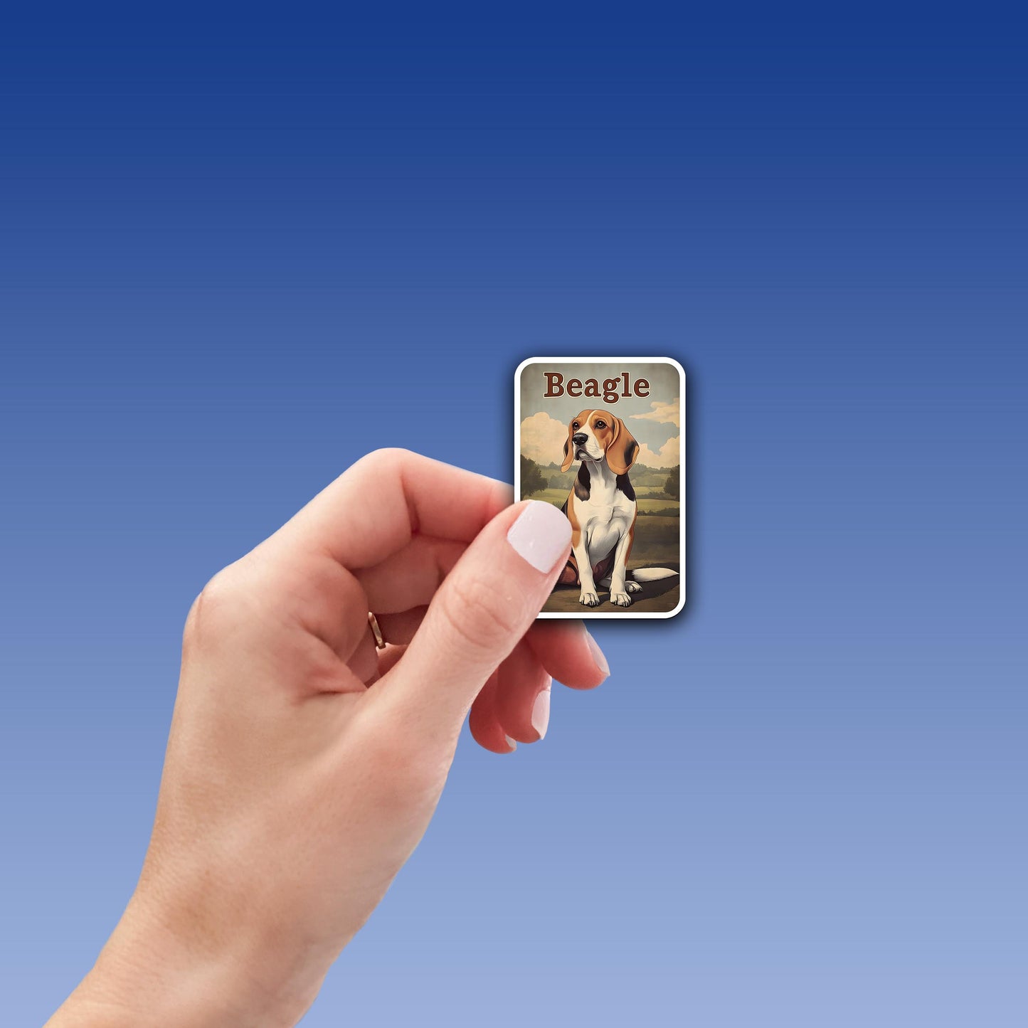 Vintage Beagle Sticker – Durable Vinyl Sticker