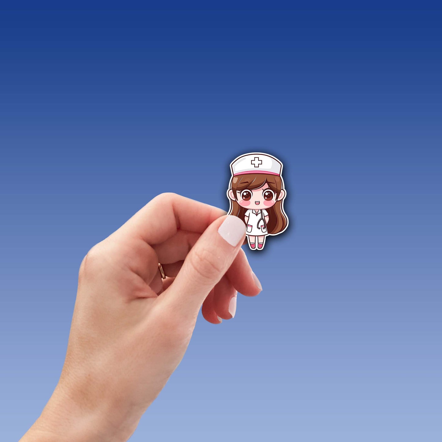 Cute Nurse Sticker – Weatherproof Vinyl for Water Bottles, Laptops & More
