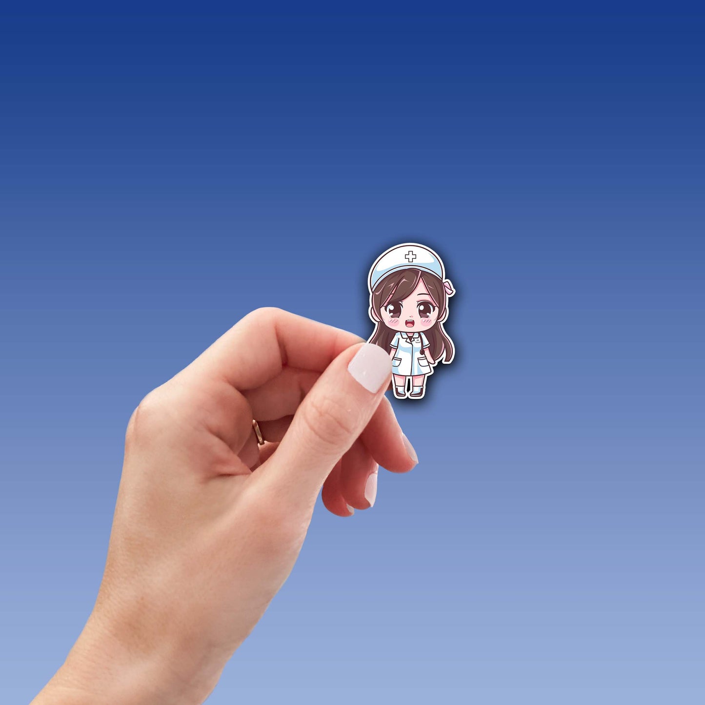 Cute Nurse Sticker – Weatherproof Vinyl for Water Bottles, Laptops & More