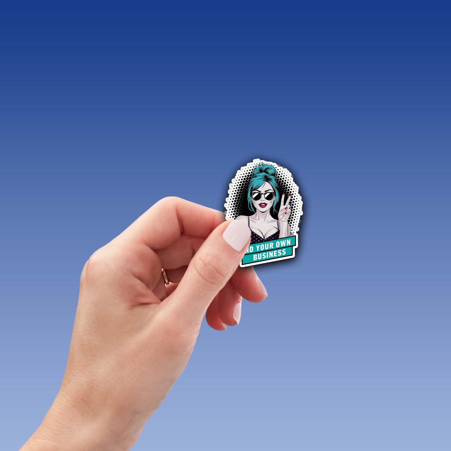 Retro Lady Sticker – Vintage-Inspired Weatherproof Vinyl for Laptops & More