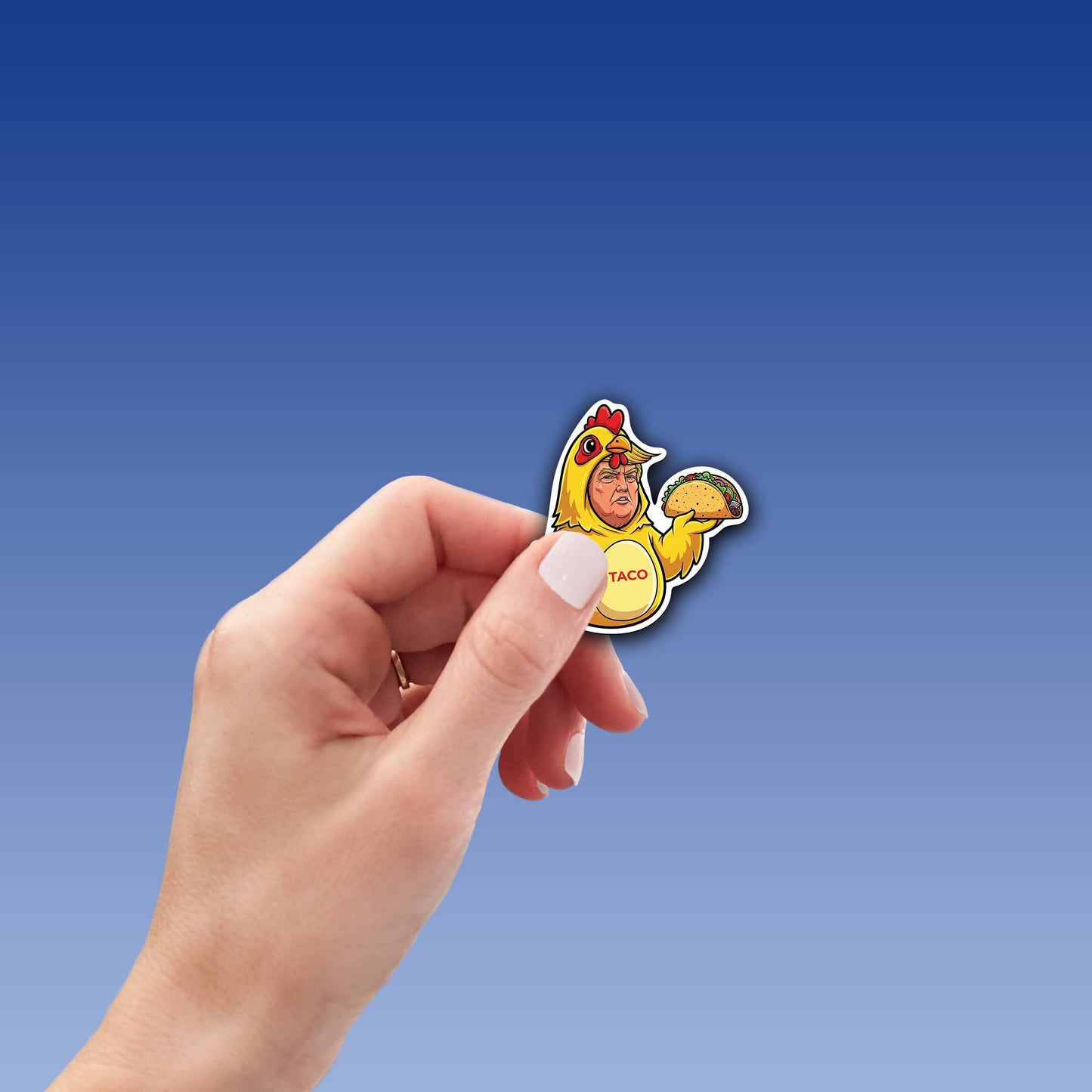 Trump Chicken Taco Sticker – Funny Political Satire Vinyl Decal