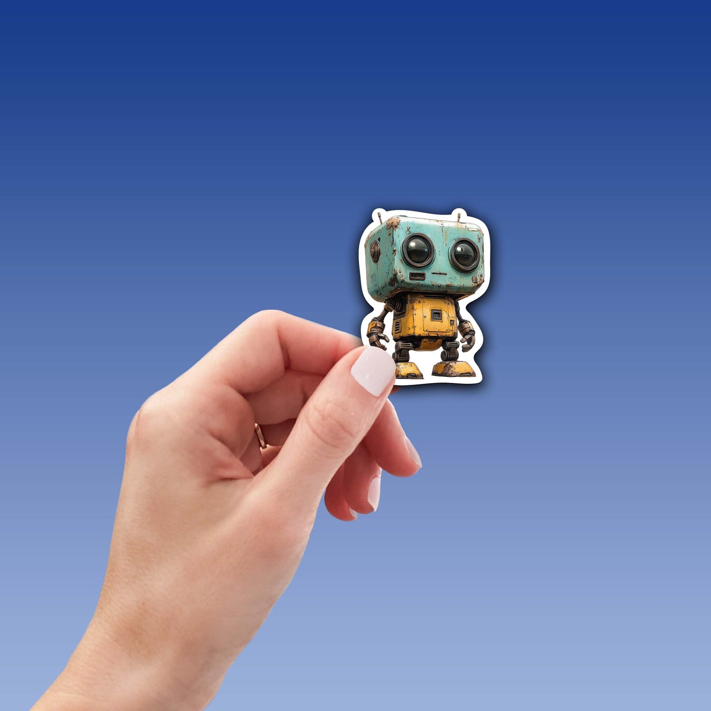 Cute Cartoon Robot Sticker – Durable Weatherproof Vinyl for All Surfaces