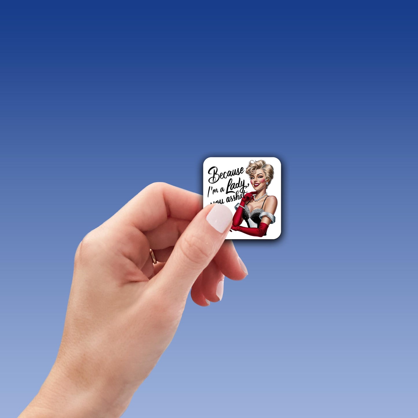 Sarcastic Pinup Girl Sticker β Weatherproof Vinyl for Laptops & Water Bottles