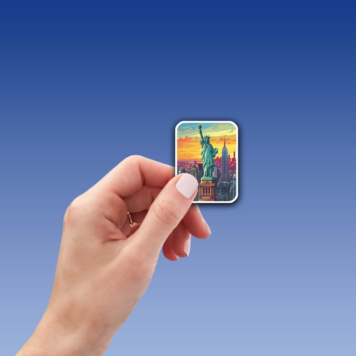 Colorful Statue of Liberty Sticker β Weatherproof Vinyl for Laptops, Cups & Cars