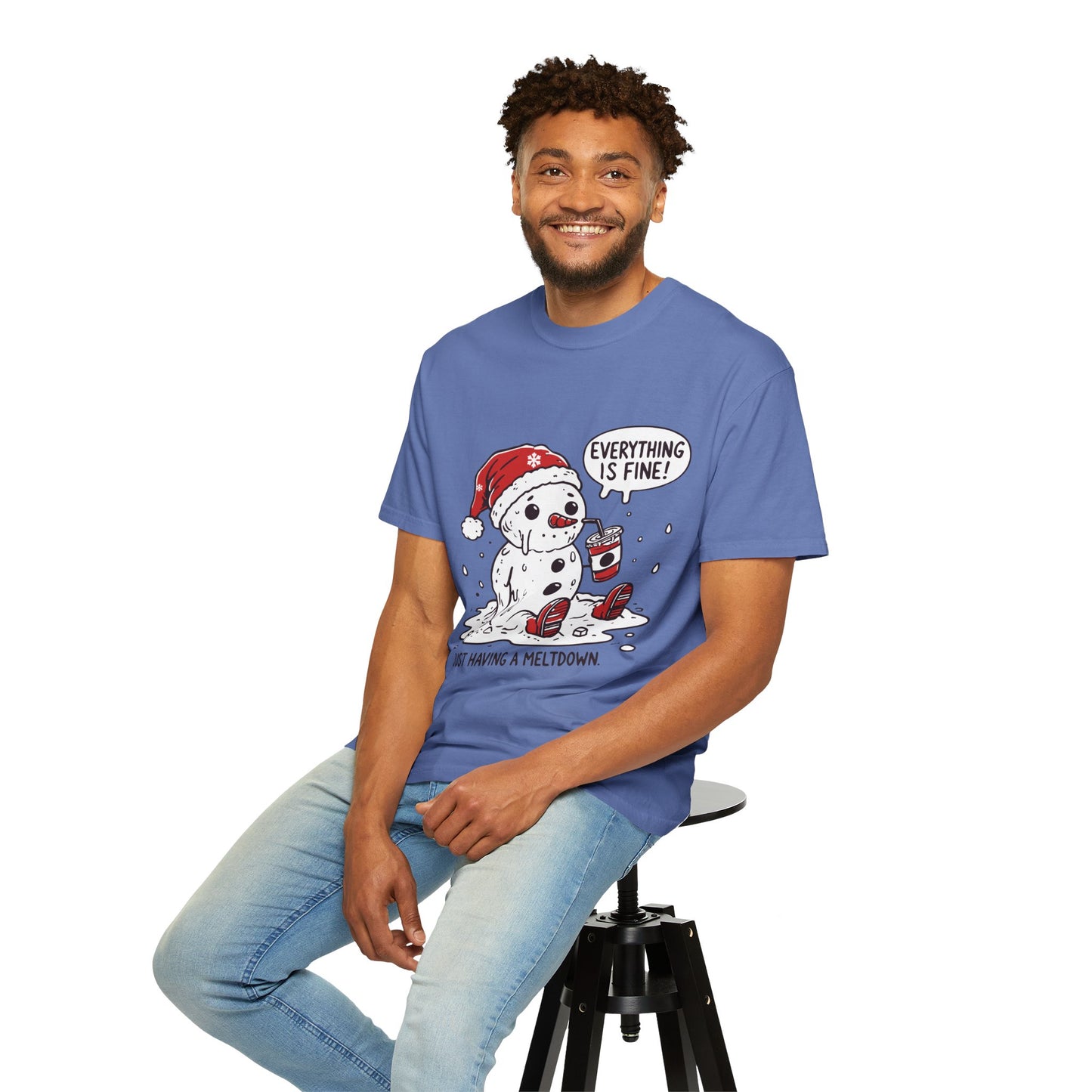 Snowman T-Shirt - "Everything is Fine, I'm Just Having a Meltdown" - Funny Winter Tee