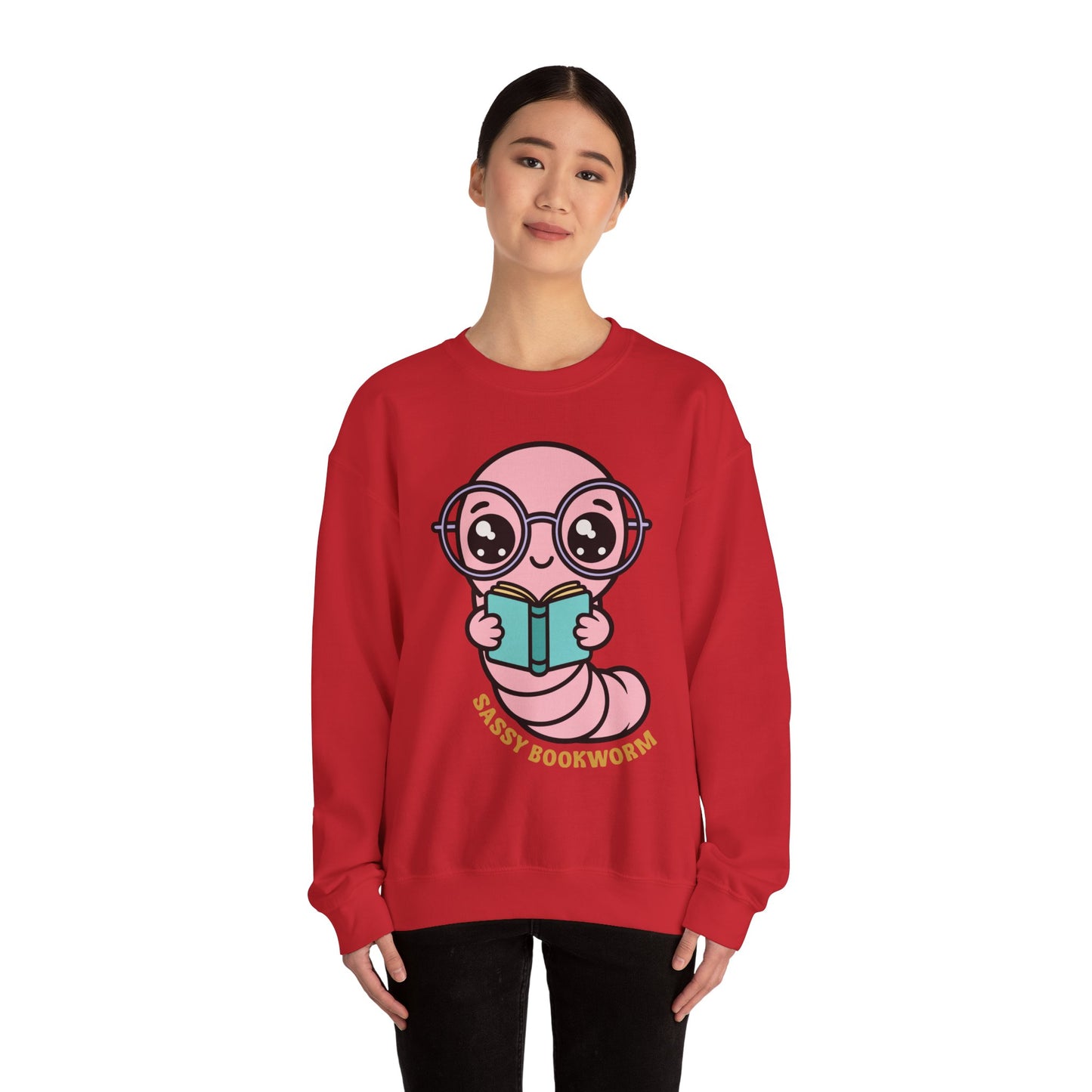 Sassy Bookworm Worm Sweatshirt | Reading Cute Graphic Crewneck
