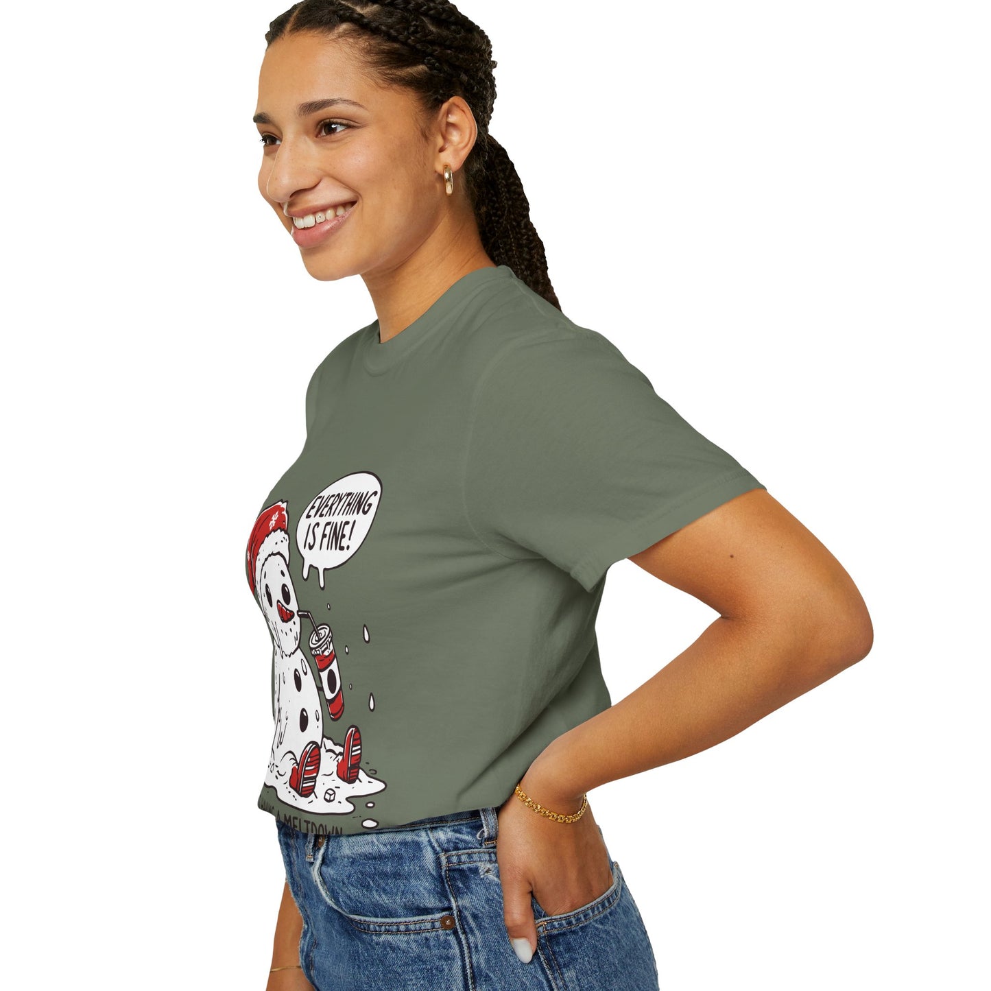 Snowman T-Shirt - "Everything is Fine, I'm Just Having a Meltdown" - Funny Winter Tee