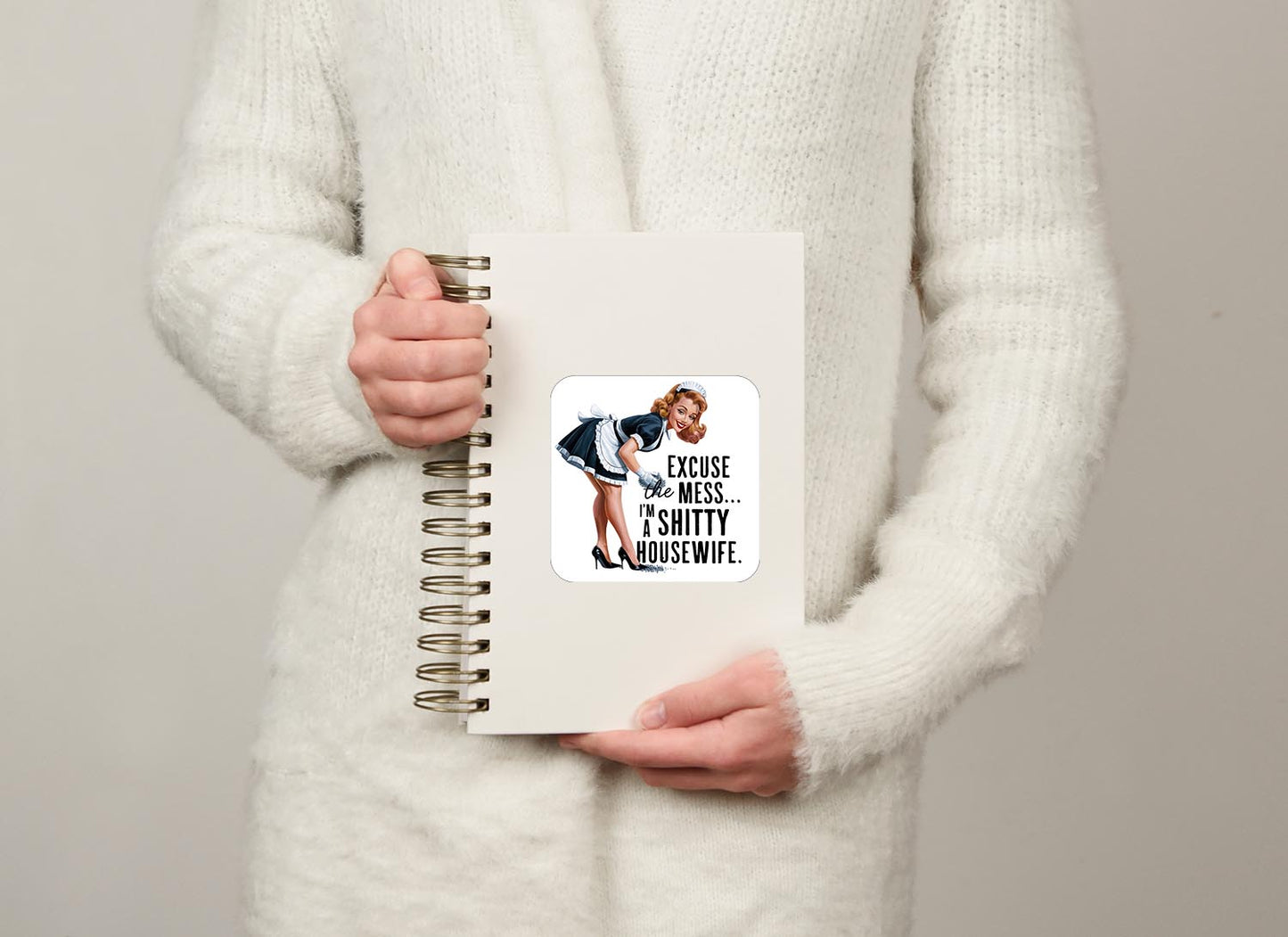 Sarcastic Pinup Girl Sticker β Weatherproof Vinyl for Laptops & Water Bottles