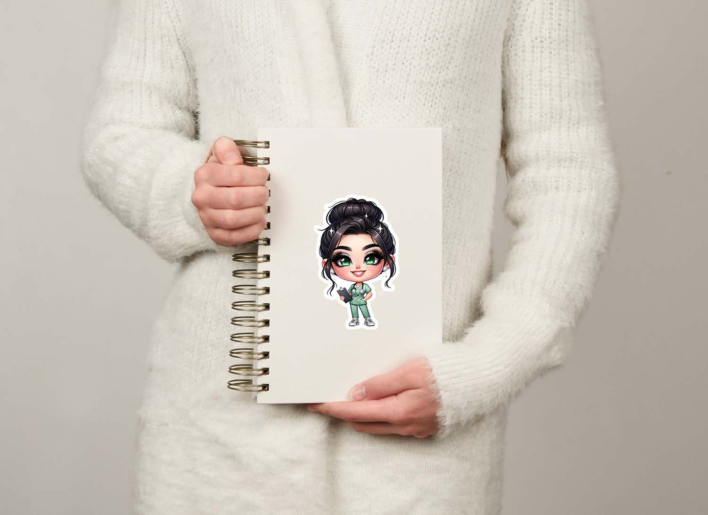 Cute Nurse Sticker – Weatherproof Vinyl for Water Bottles, Laptops & More
