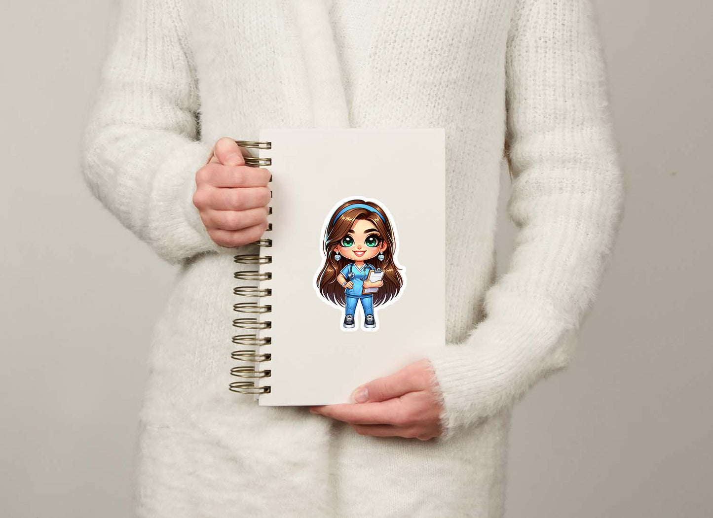 Cute Nurse Sticker – Weatherproof Vinyl for Water Bottles, Laptops & More