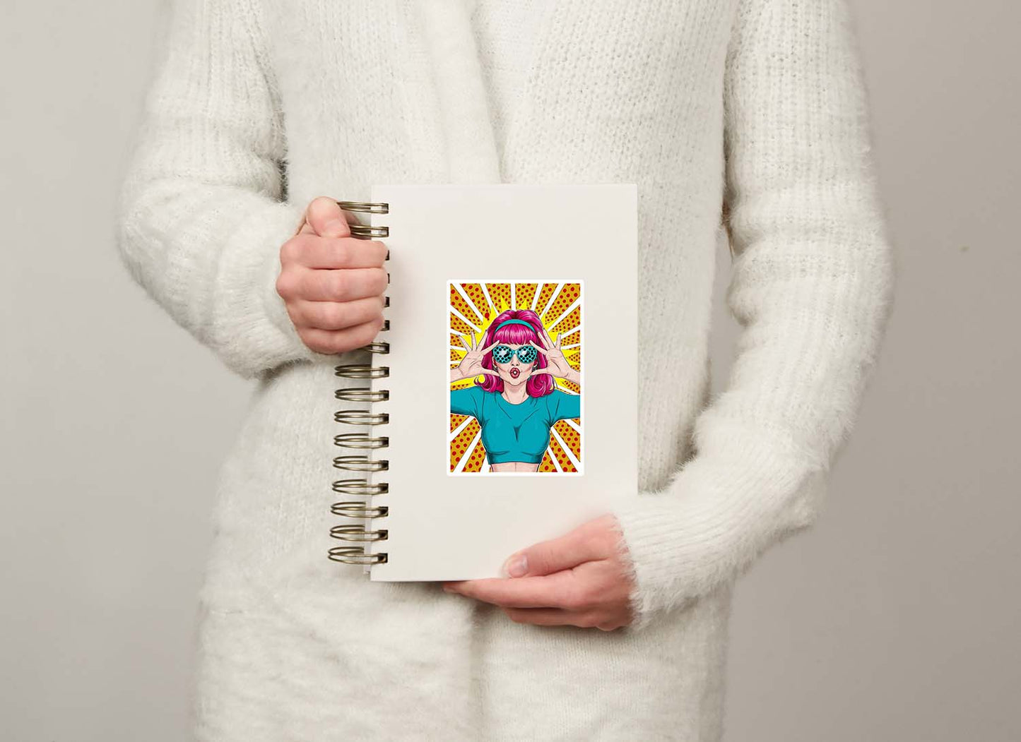 Retro Lady Sticker – Vintage-Inspired Weatherproof Vinyl for Laptops & More