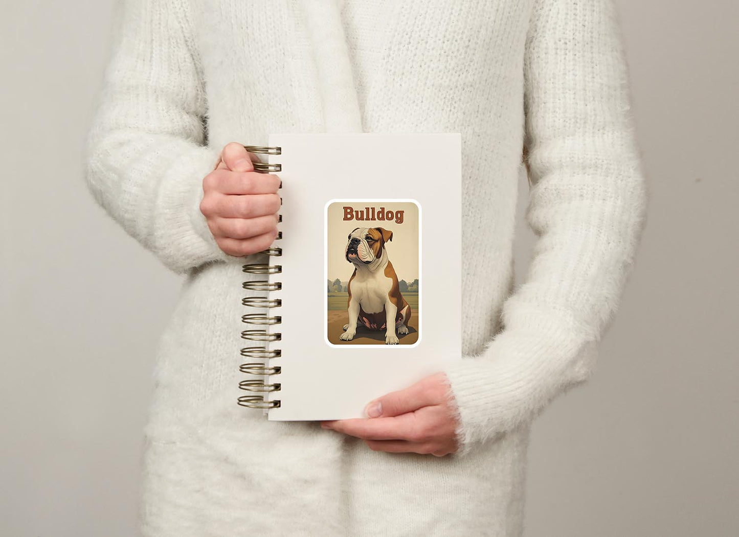 Vintage Bulldog Sticker – Durable Vinyl Sticker