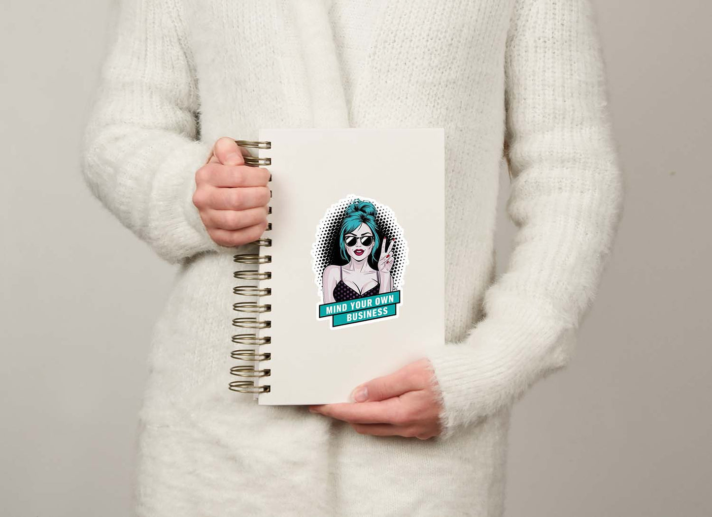 Retro Lady Sticker – Vintage-Inspired Weatherproof Vinyl for Laptops & More