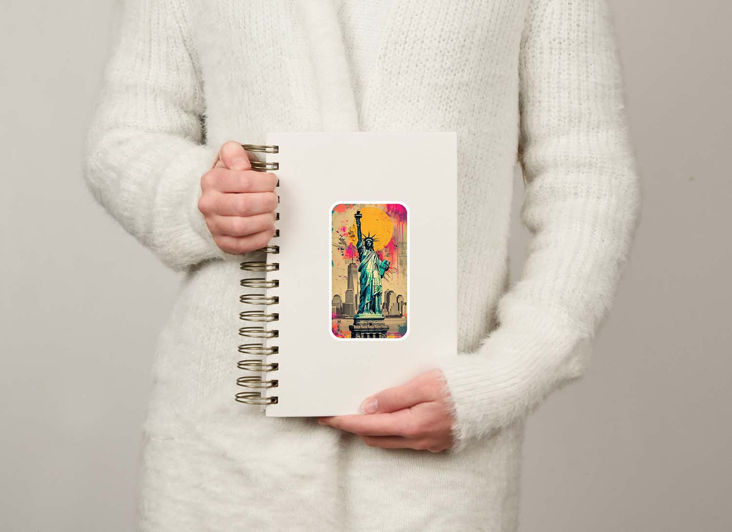 Colorful Statue of Liberty Sticker β Weatherproof Vinyl for Laptops, Cups & Cars
