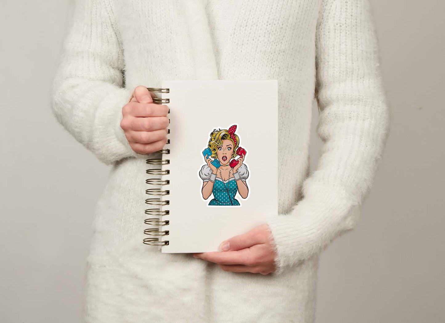 Retro Lady Sticker – Vintage-Inspired Weatherproof Vinyl for Laptops & More