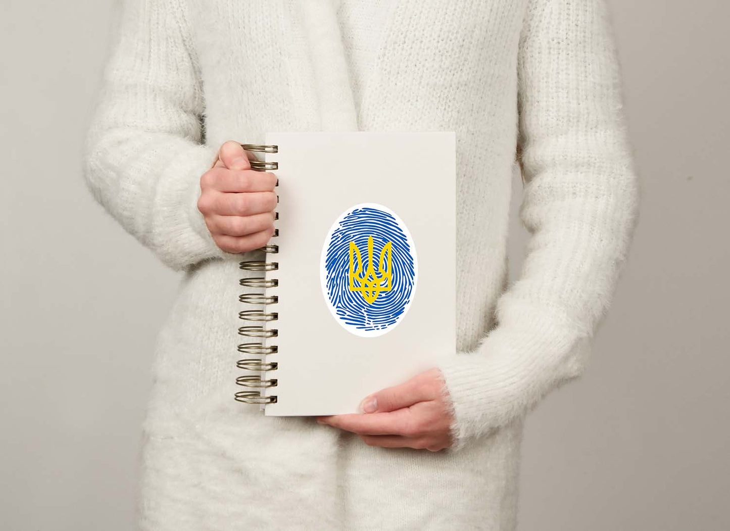 Ukraine Thumbprint Sticker with Coat of Arms | Unique Ukrainian Identity Decal