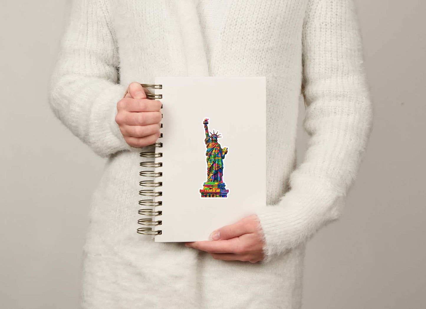 Colorful Statue of Liberty Sticker β Weatherproof Vinyl for Laptops, Cups & Cars