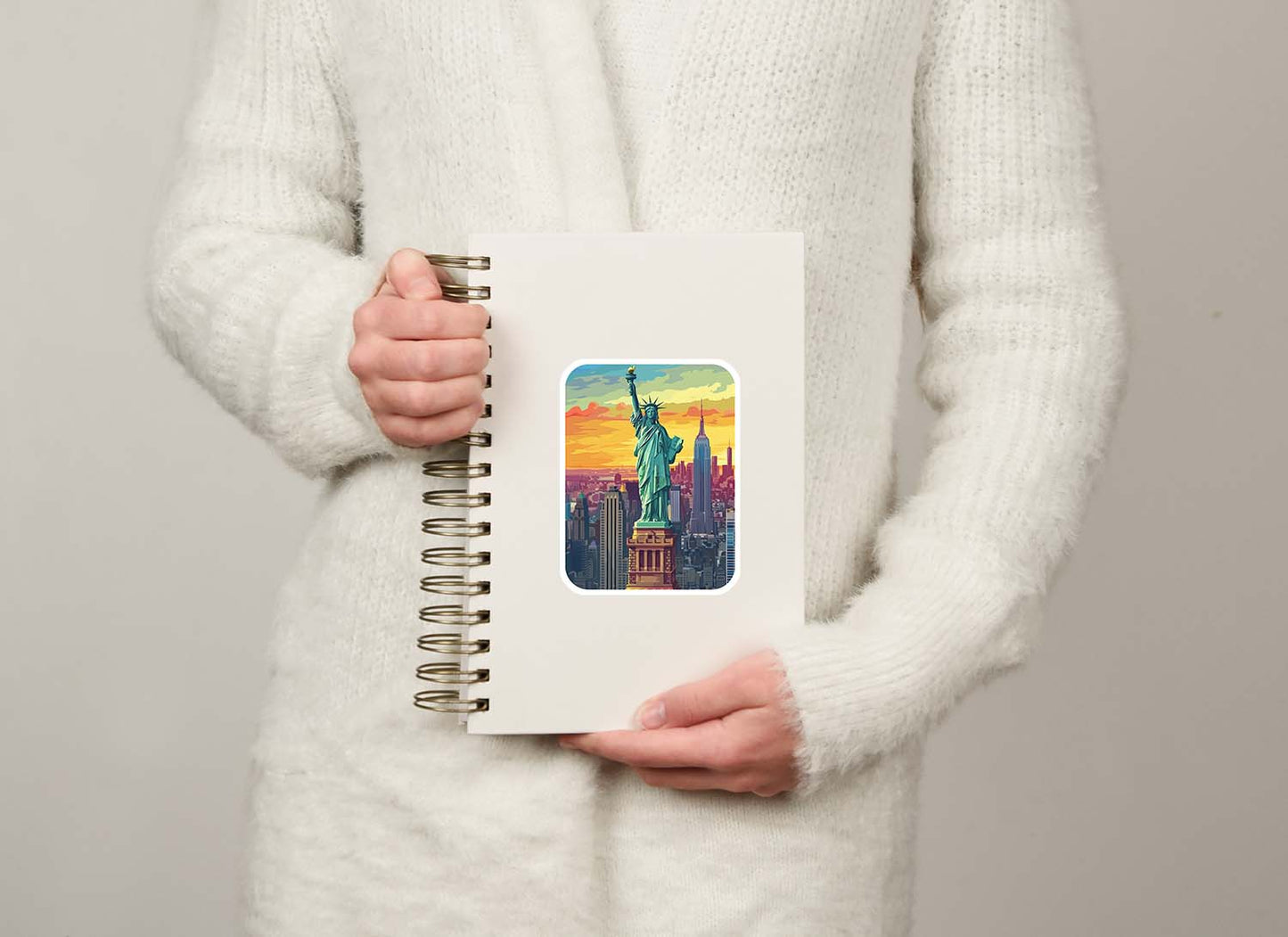 Colorful Statue of Liberty Sticker β Weatherproof Vinyl for Laptops, Cups & Cars