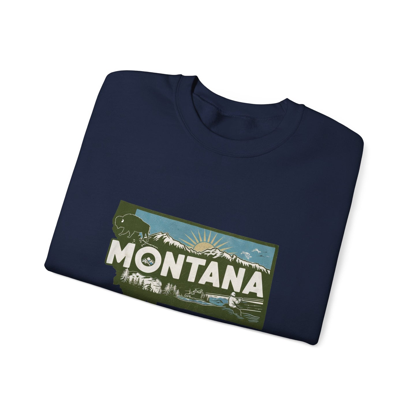 Montana State Landscape Crewneck Sweatshirt