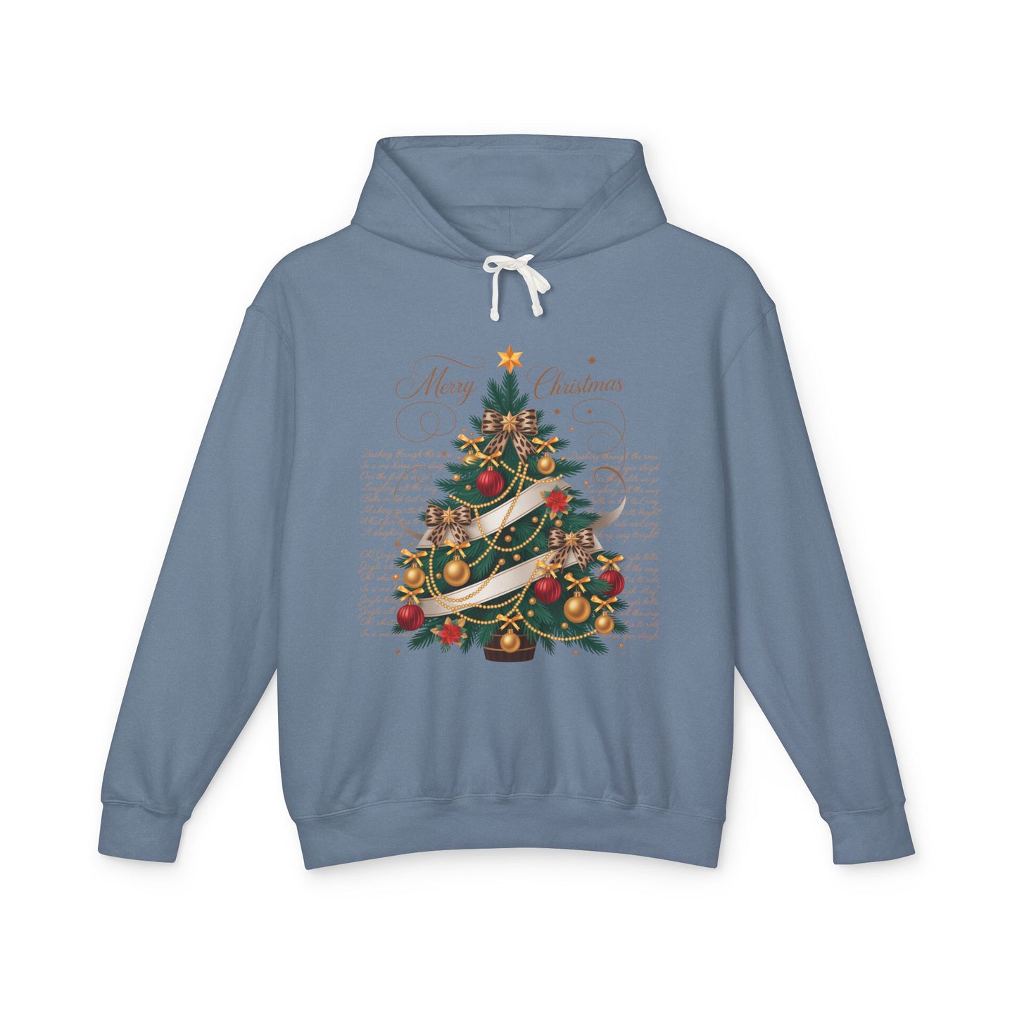 Merry Christmas Unisex Lightweight Hooded Sweatshirt