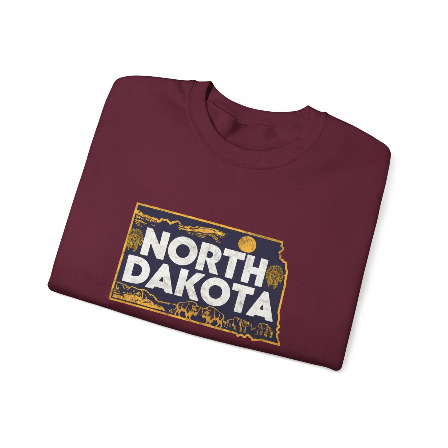 North Dakota state landscape sweatshirt | Badlands sunset design