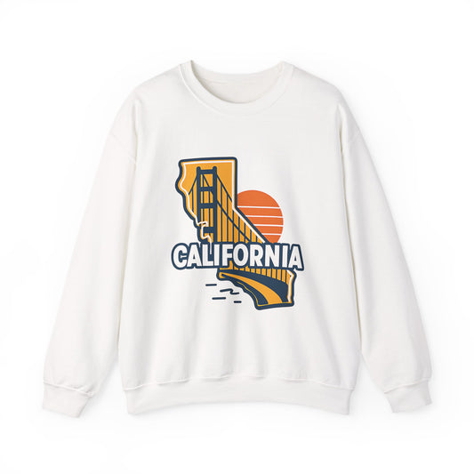 California Golden Gate Bridge Sweatshirt | State Silhouette Sunset