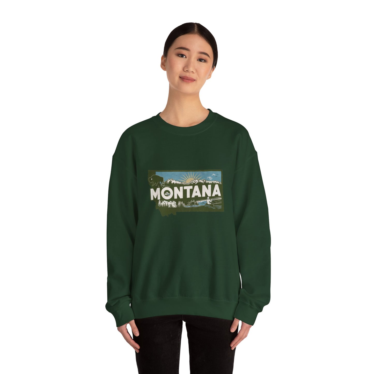 Montana State Landscape Crewneck Sweatshirt