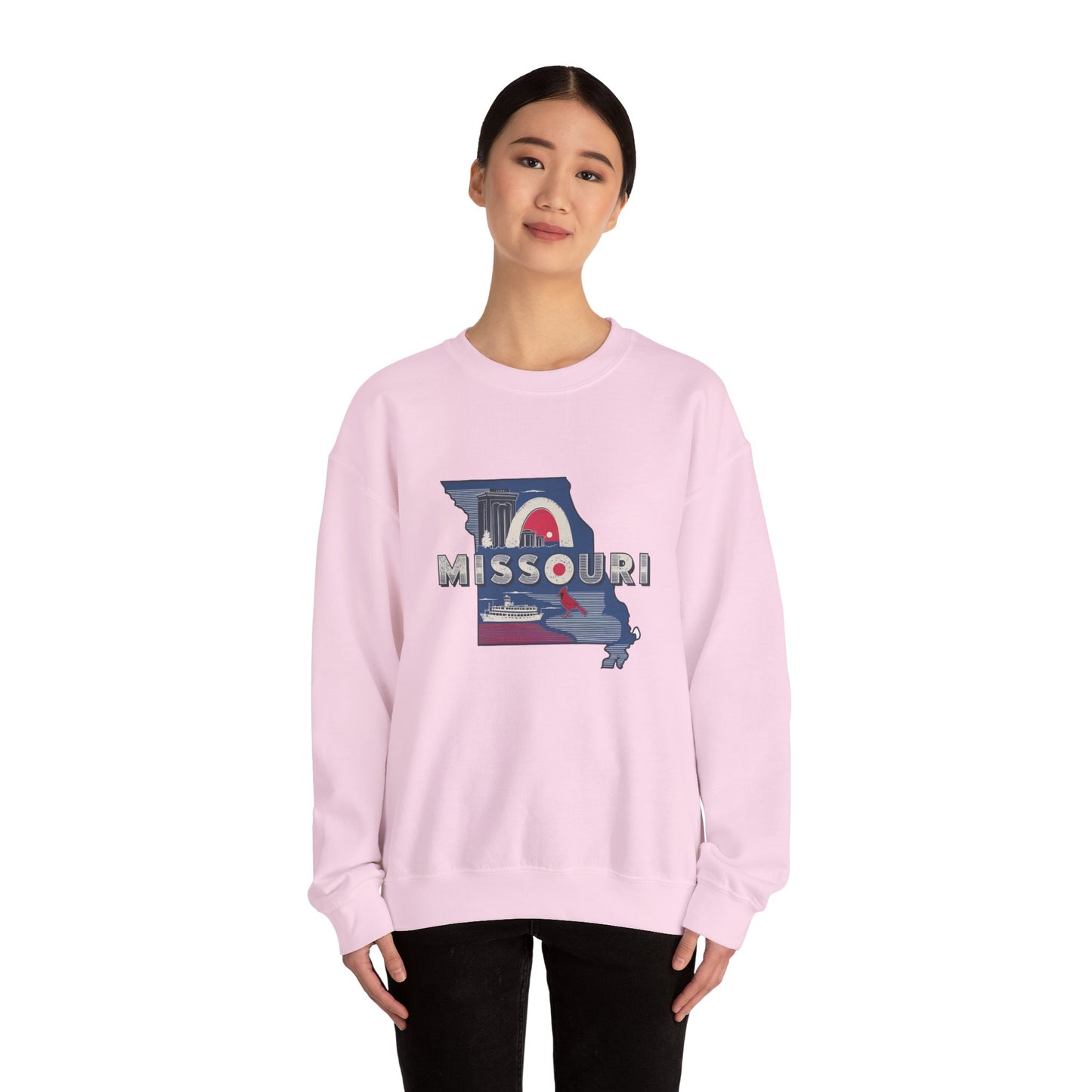 Missouri State Map Retro Arch Crewneck Sweatshirt