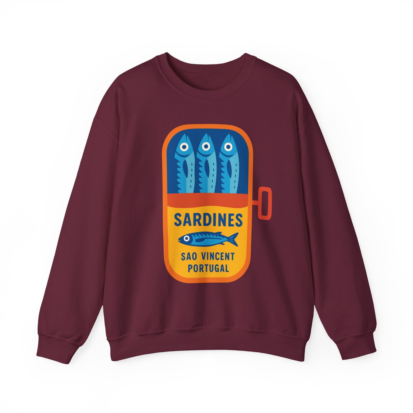 Sardines in a Can Sweatshirt | Retro Fish Can Illustration