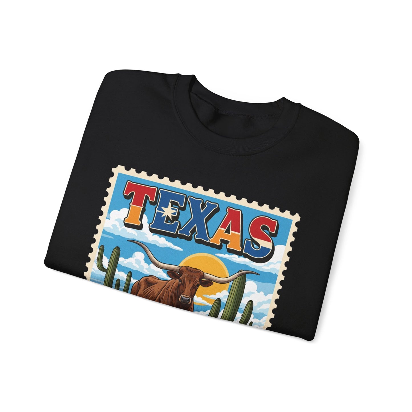 Texas Longhorn Illustration Crewneck Sweatshirt | Howdy Y'all Vintage Western