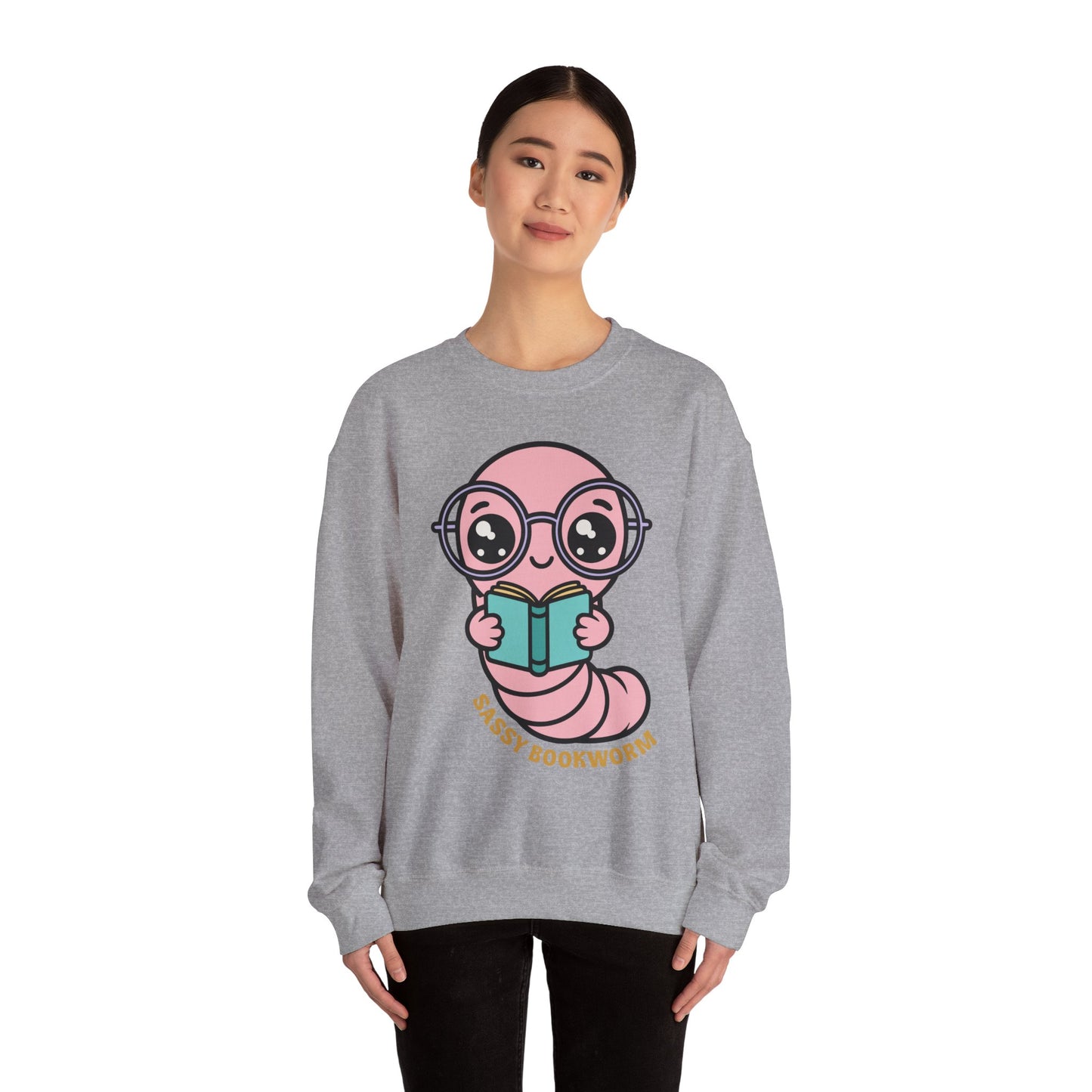 Sassy Bookworm Worm Sweatshirt | Reading Cute Graphic Crewneck