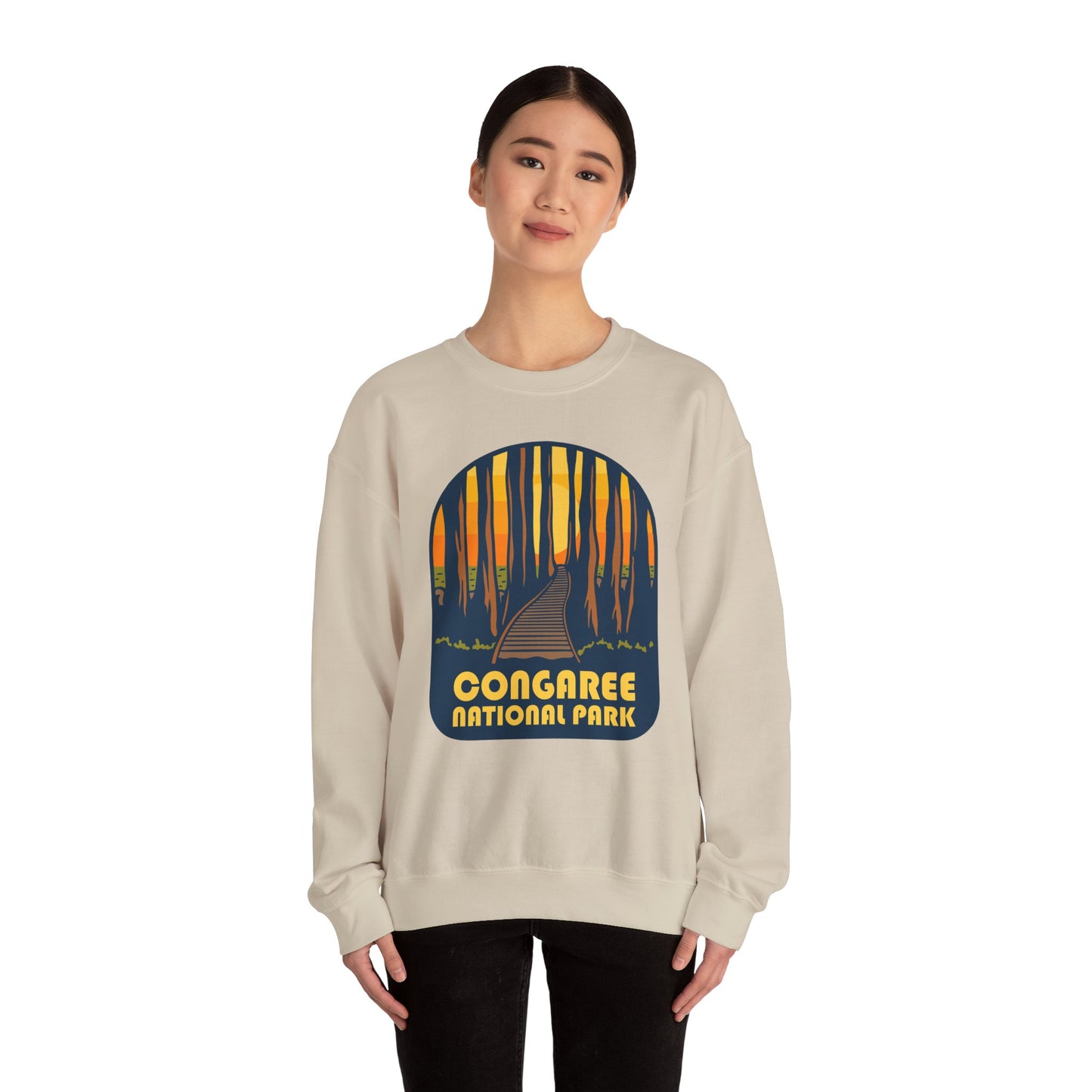 Congaree National Park boardwalk sweatshirt | Cypress forest sunset crewneck