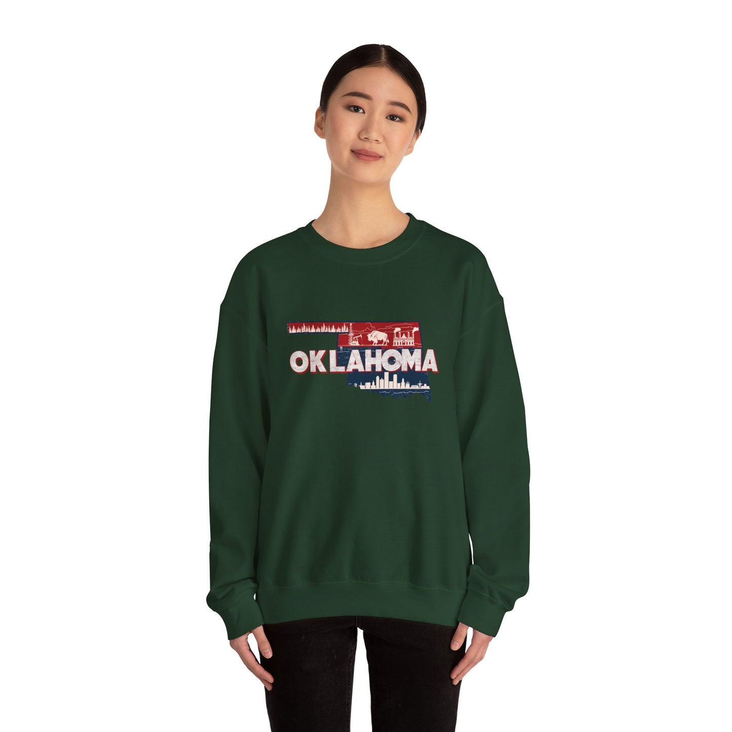 Oklahoma State Shape Skyline Crewneck Sweatshirt