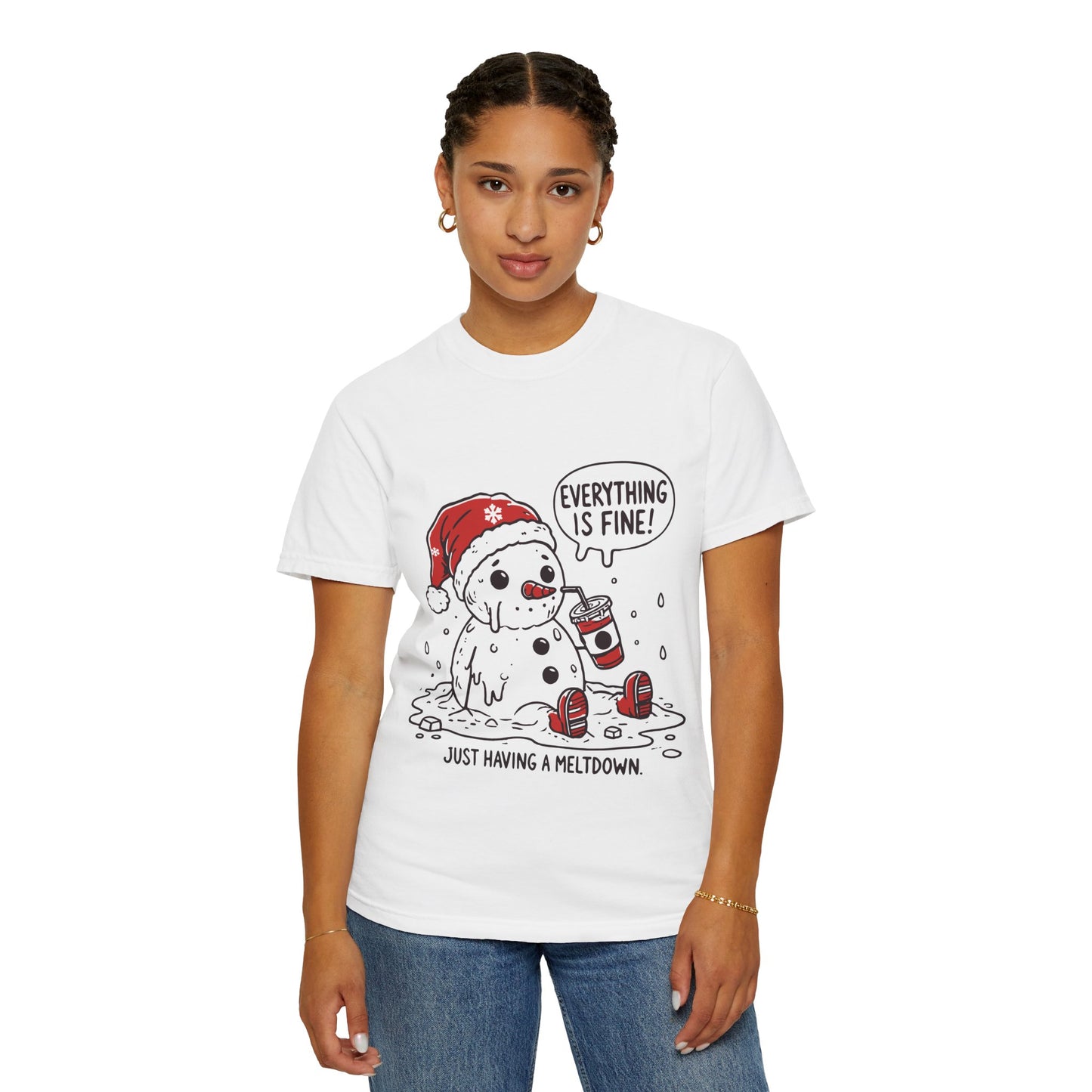 Snowman T-Shirt - "Everything is Fine, I'm Just Having a Meltdown" - Funny Winter Tee