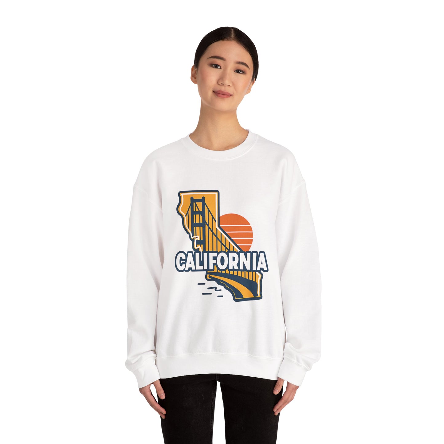 California Golden Gate Bridge Sweatshirt | State Silhouette Sunset
