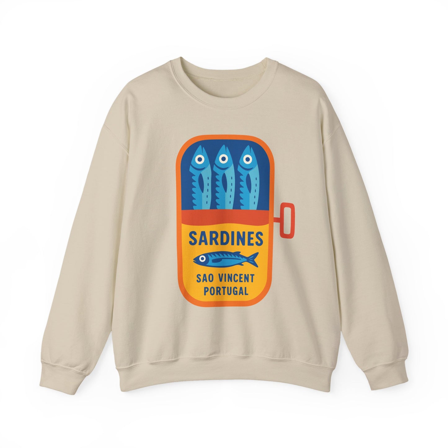 Sardines in a Can Sweatshirt | Retro Fish Can Illustration