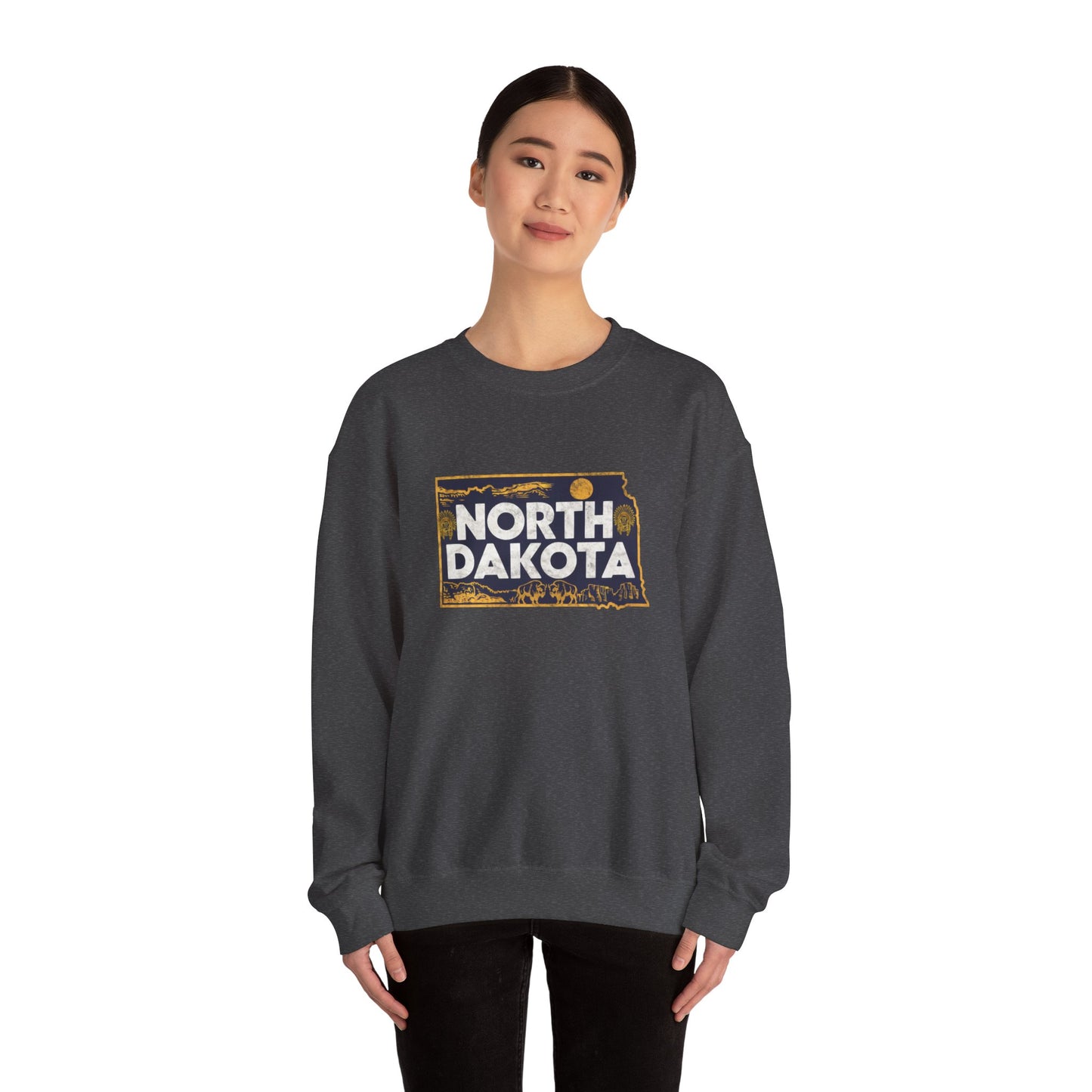 North Dakota state landscape sweatshirt | Badlands sunset design