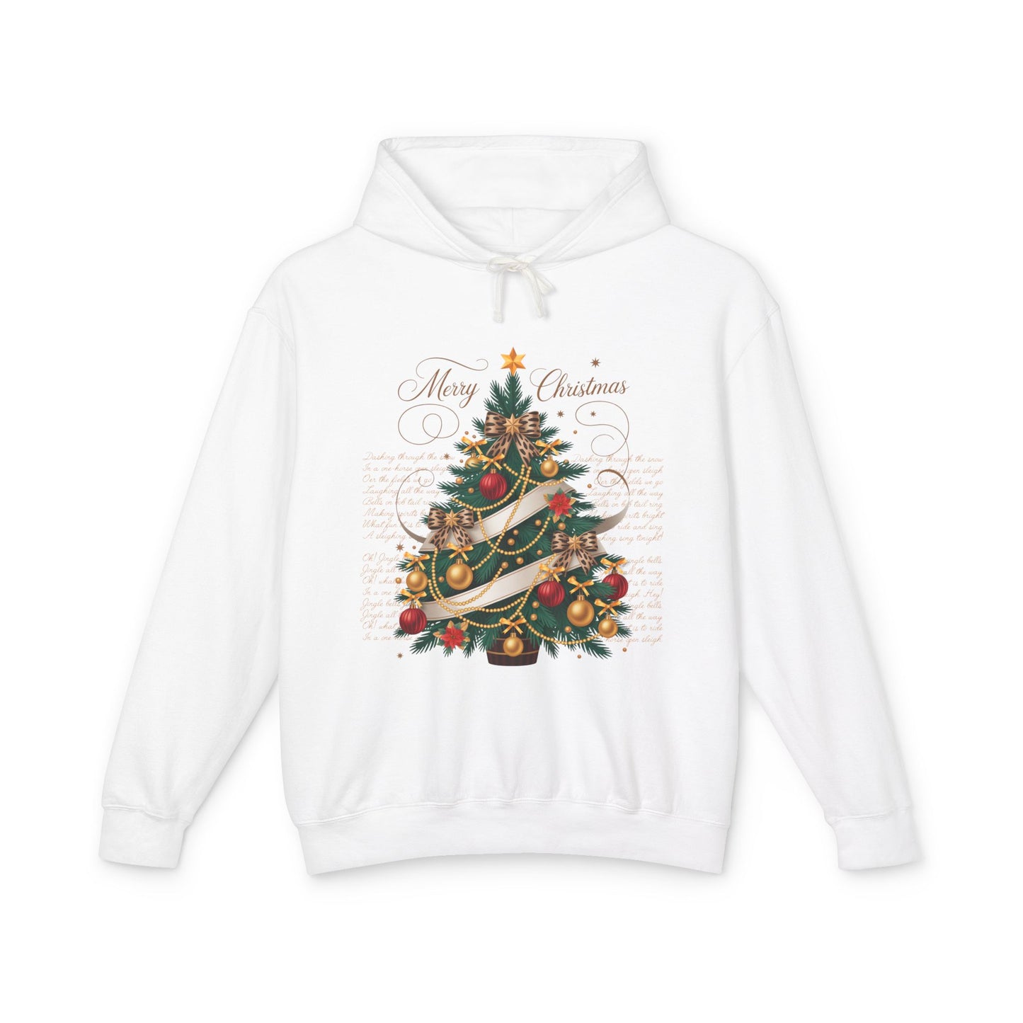 Merry Christmas Unisex Lightweight Hooded Sweatshirt