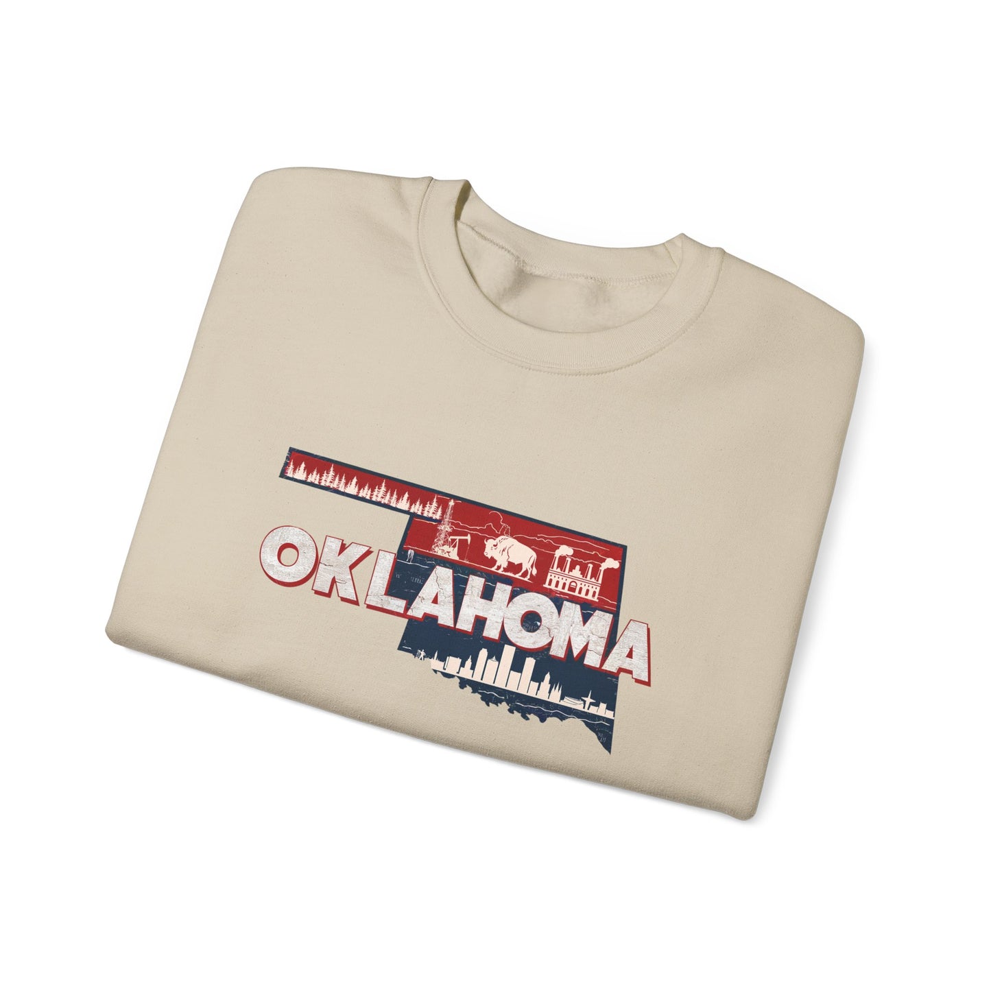 Oklahoma State Shape Skyline Crewneck Sweatshirt