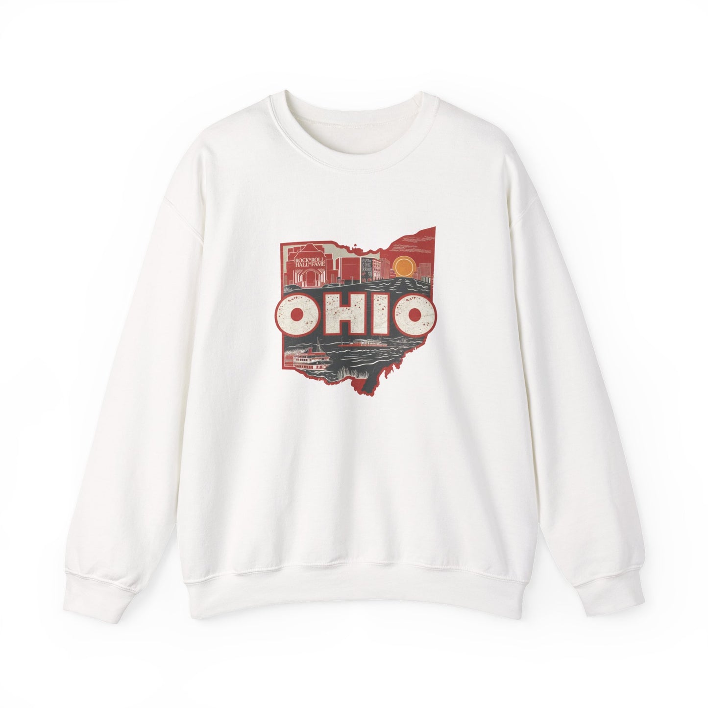 Ohio State Outline Vintage Collage Sweatshirt