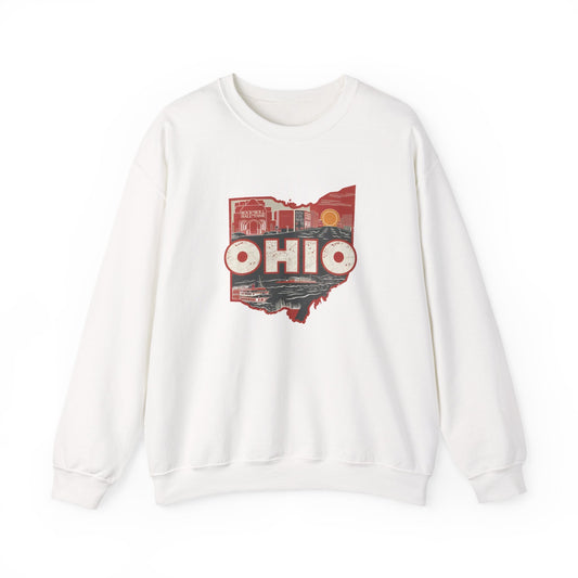 Ohio State Outline Vintage Collage Sweatshirt