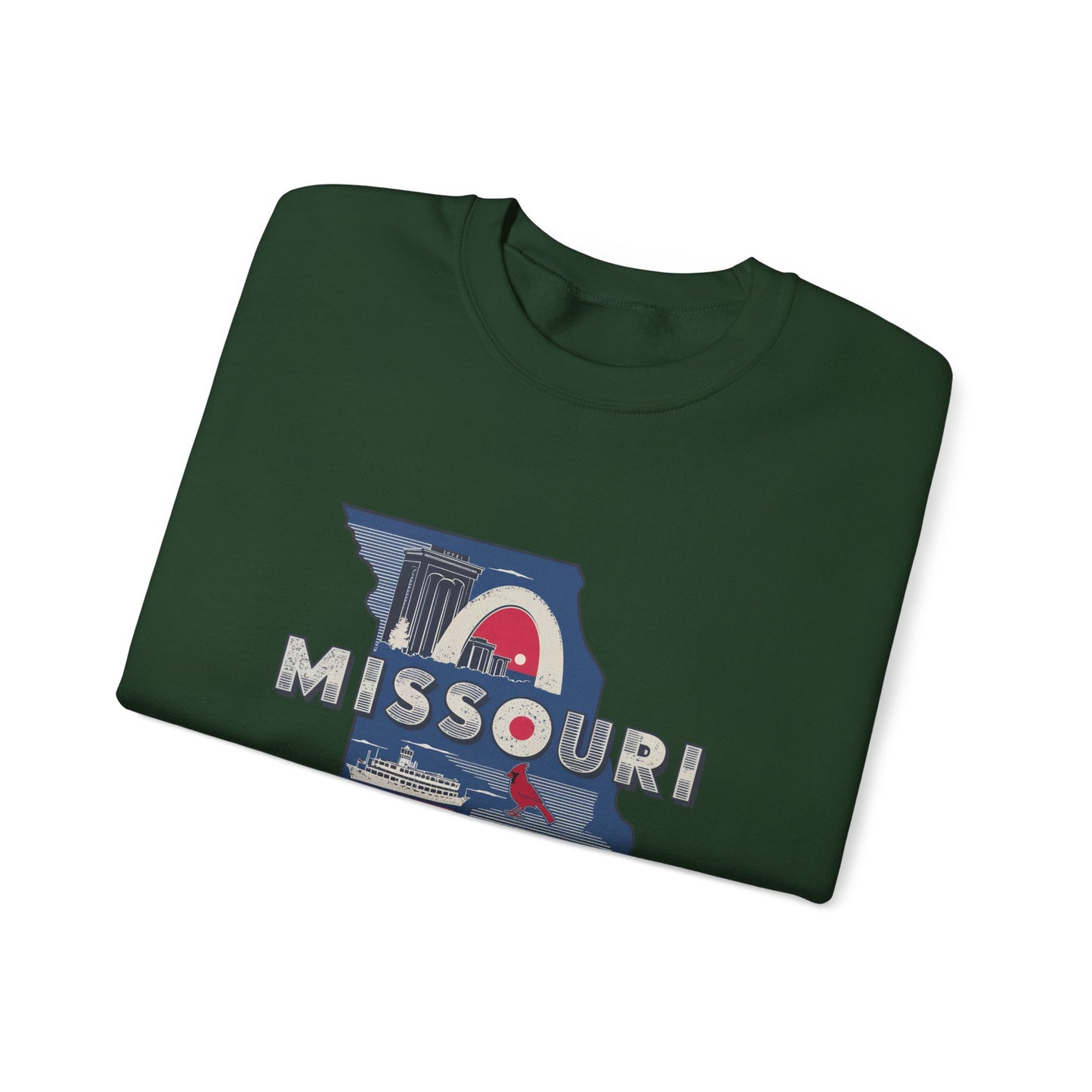 Missouri State Map Retro Arch Crewneck Sweatshirt