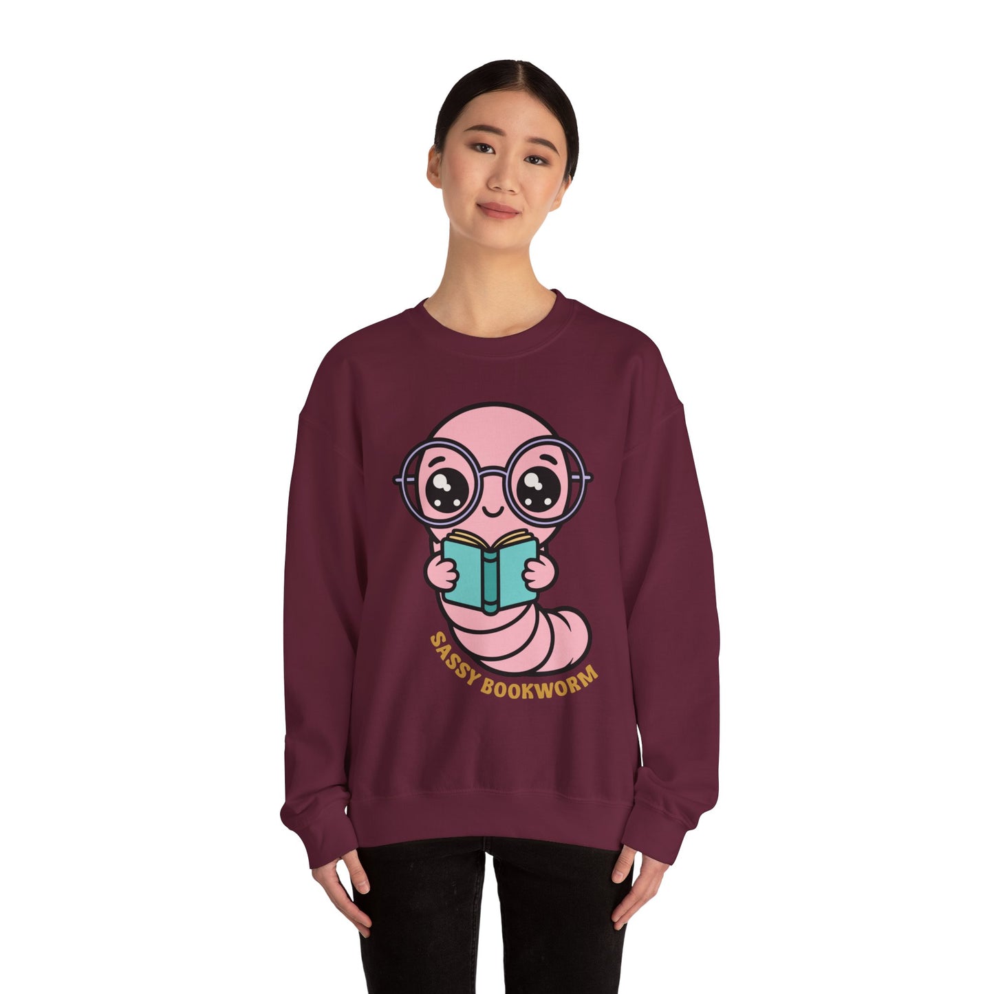 Sassy Bookworm Worm Sweatshirt | Reading Cute Graphic Crewneck