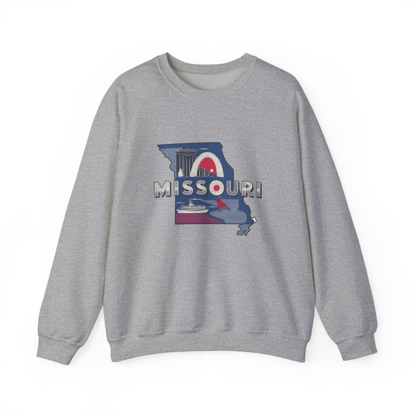 Missouri State Map Retro Arch Crewneck Sweatshirt