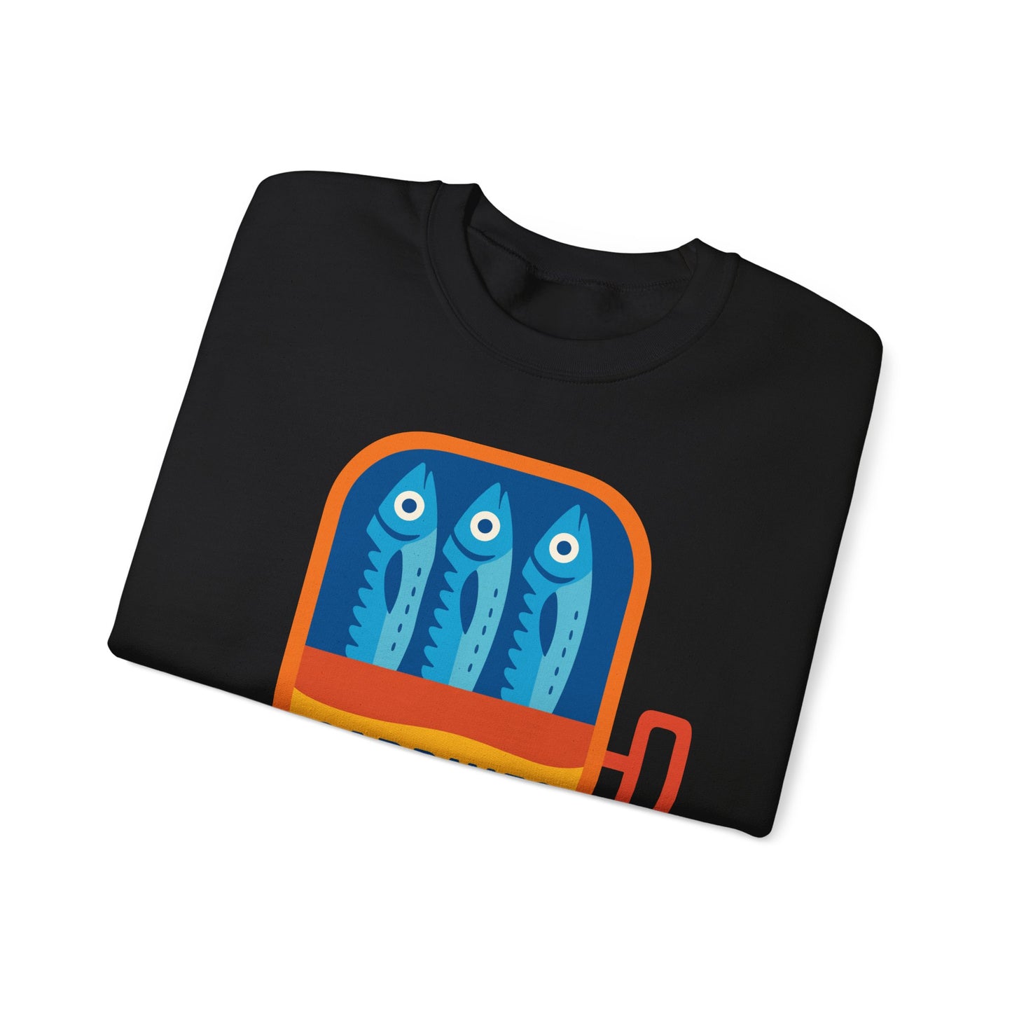 Sardines in a Can Sweatshirt | Retro Fish Can Illustration