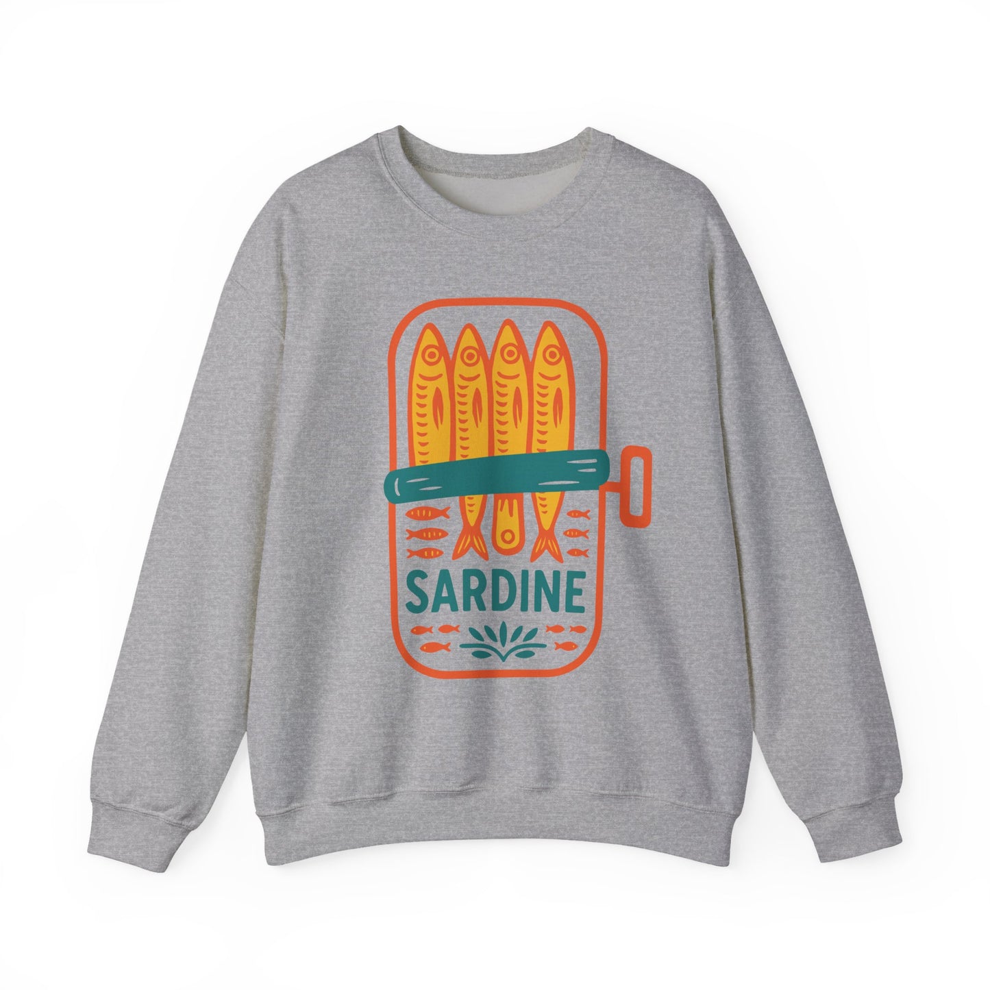 Sardine Can Illustration Sweatshirt | Retro Fish Graphic Crewneck